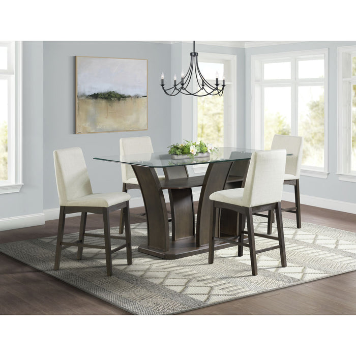 Dapper - Rectangular Counter Dining 5 Piece Set (Table And Four Chairs) - Walnut - Stylish Home Furniture