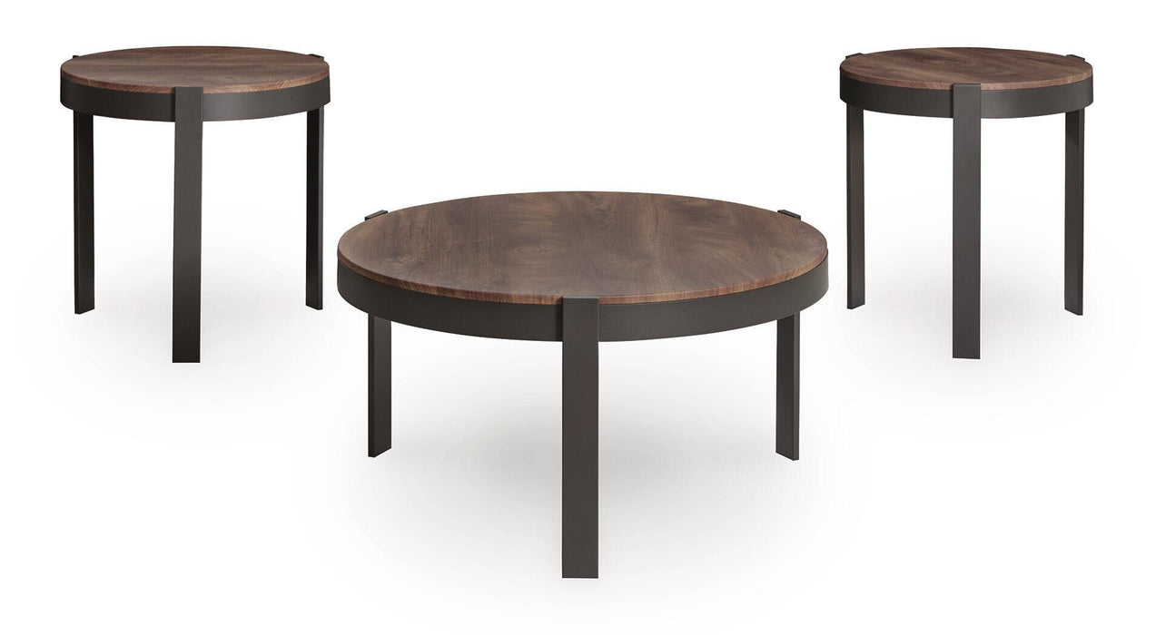 Horizon Hills - Occasional Table Set (Set of 3) - Brown / Black - Stylish Home Furniture
