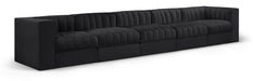 Rummi - Velvet Performance Fabric Upholstered 5 Piece Modular Sofa - Stylish Home Furniture