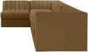 Rummi - Velvet Performance Fabric Upholstered 6 Piece Modular Sectional, L-Shaped (Right) - Stylish Home Furniture
