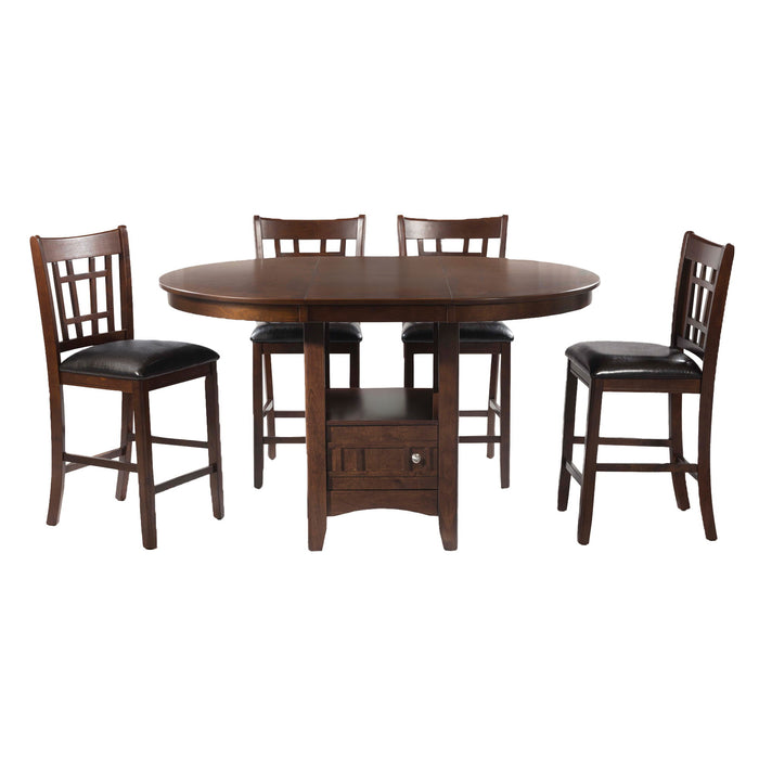 Max - Pub 5 Piece Dining Set - Walnut - Stylish Home Furniture