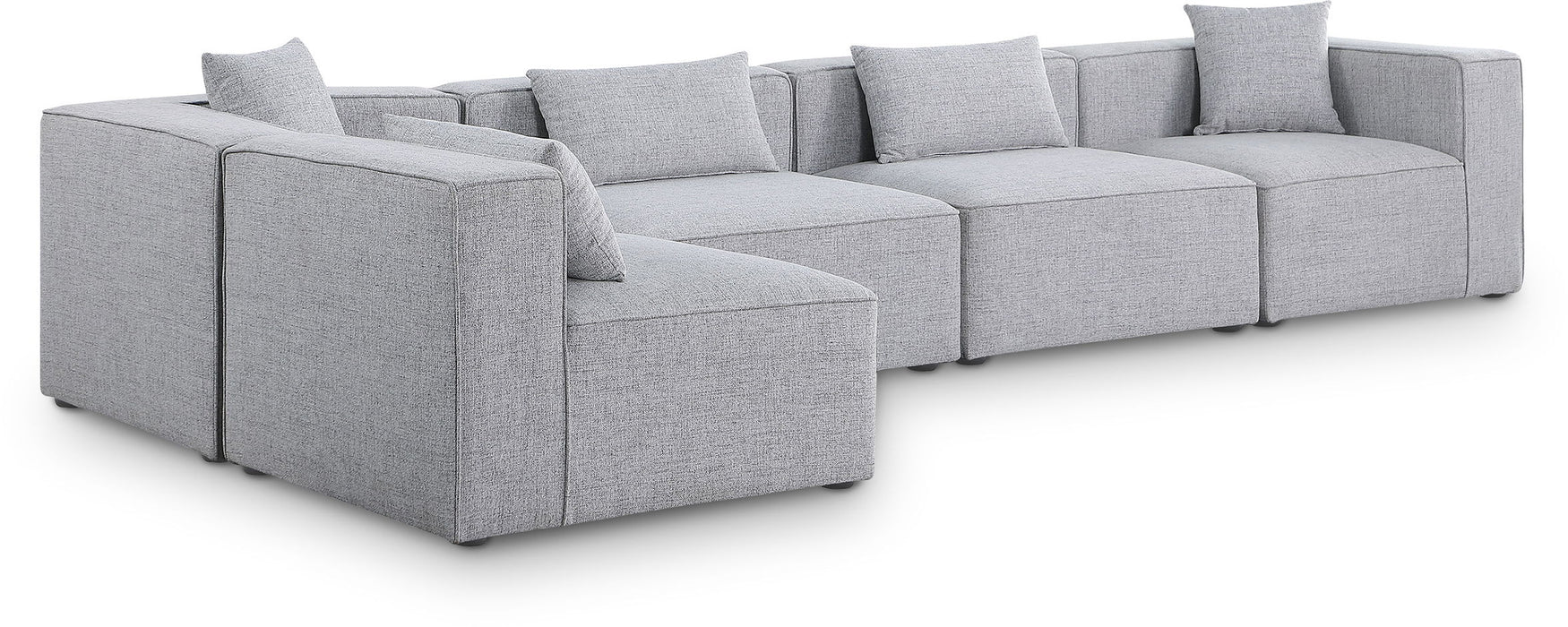 Cube - Linen 5 Piece Modular Sectional