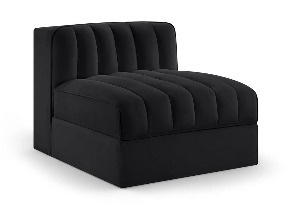 Rummi - Velvet Performance Fabric Upholstered Modular Armless Chair - Stylish Home Furniture