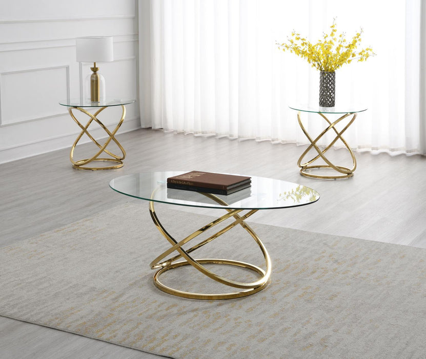 T303 - Table Set (Set of 3) - Gold
