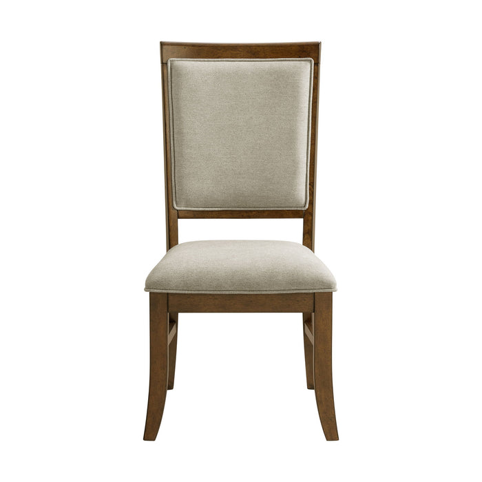 Phillipe - Dining Side Chair With Fabric (Set of 2) - Cherry And Gray - Stylish Home Furniture