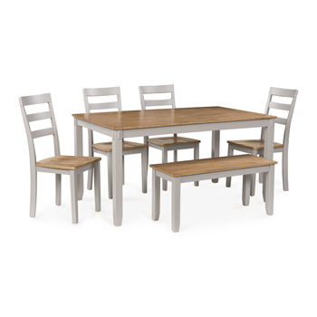 Harperfeld - Dining Room Table Set (Set of 6) - Natural / Gray - Stylish Home Furniture