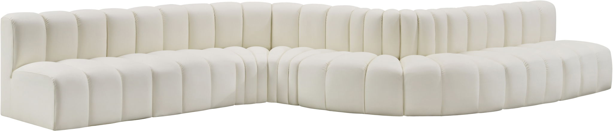 Arc - Faux Leather 8 Piece Curved Modular Sofa