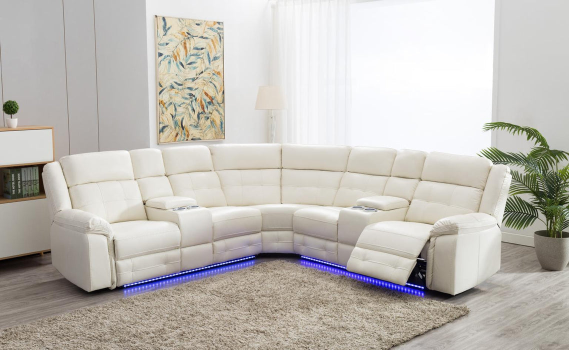 U33 - 3 Piece Power Reclining Sectional - White