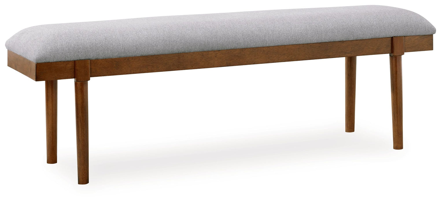 Lyncott - Gray / Brown - Large Upholstered Dining Room Bench