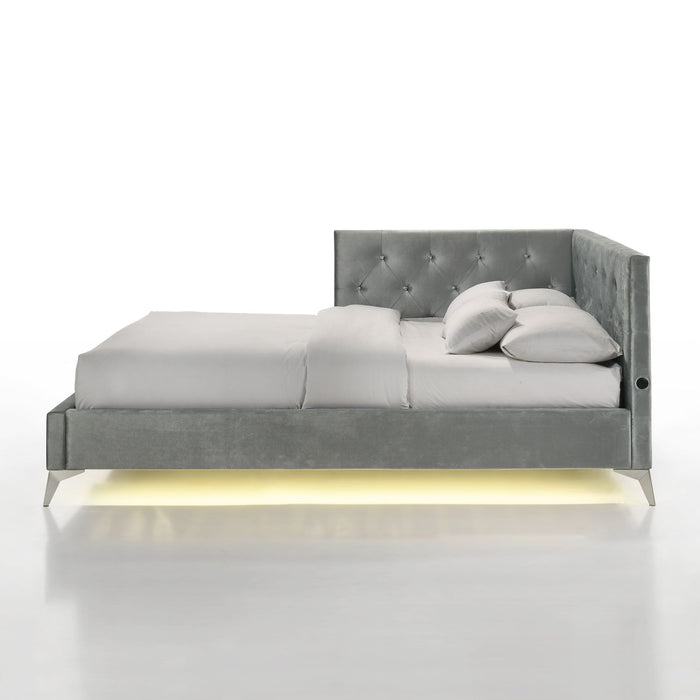 Amberley - Full Upholstered Corner Bed With LED And USB - Stylish Home Furniture