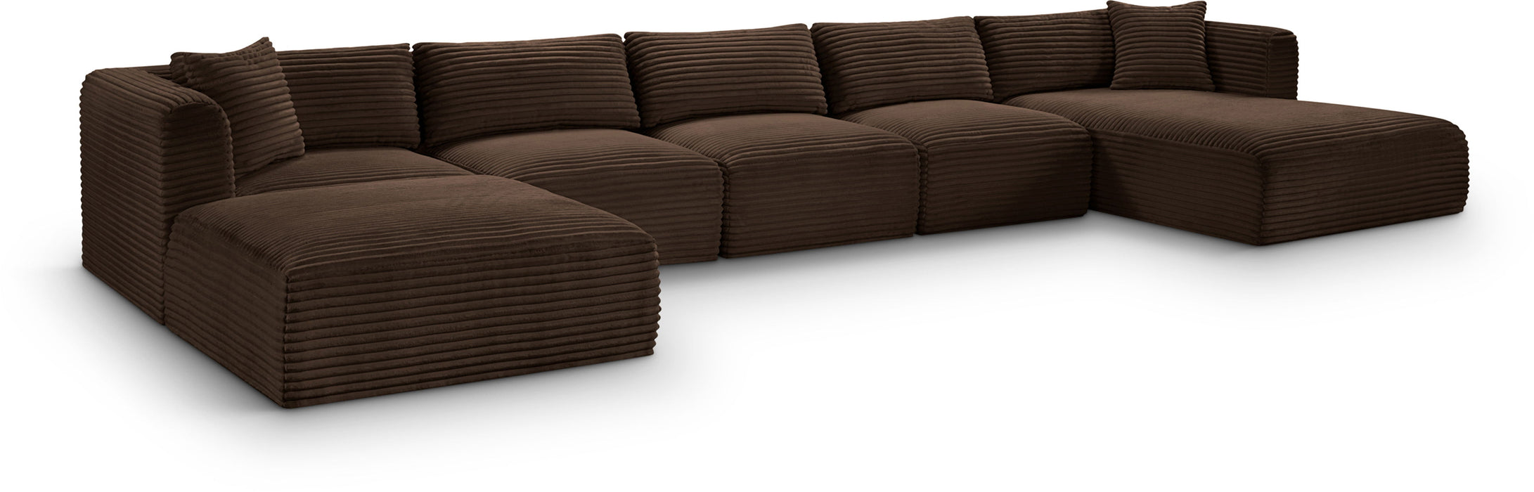 Shaggy - 6 Piece Modular Sectional With Chaise And Ottoman