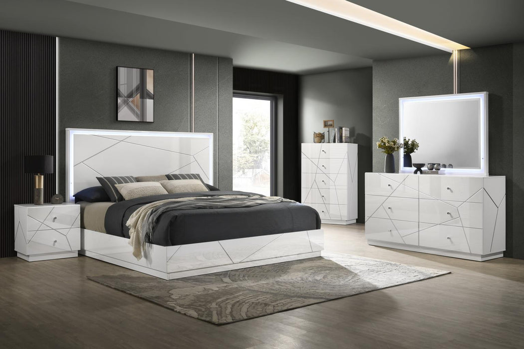B121 - Line Chest - White / Gray - Stylish Home Furniture