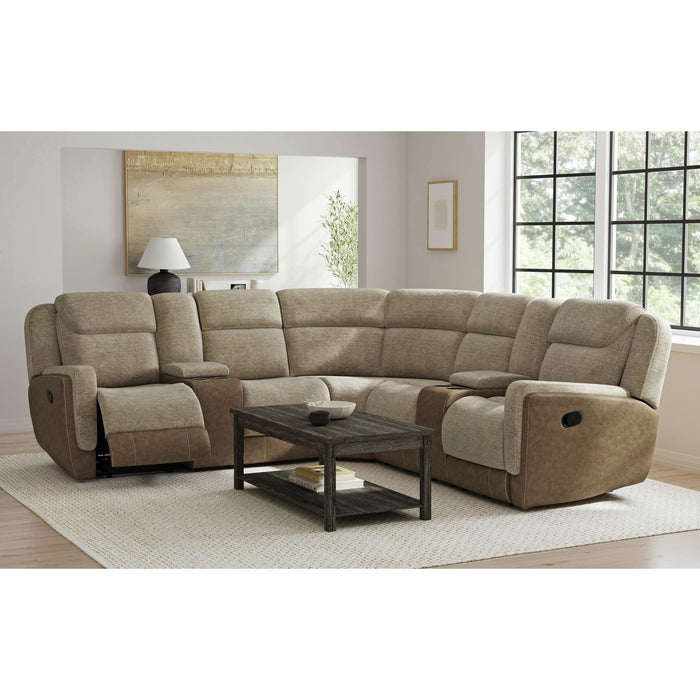Hornet - 3 Piece Sectional Set With Console And 2 Recliners - Stylish Home Furniture