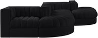 Rummi - Rounded Velvet Performance Fabric Upholstered 6 Piece Modular Sectional - Stylish Home Furniture