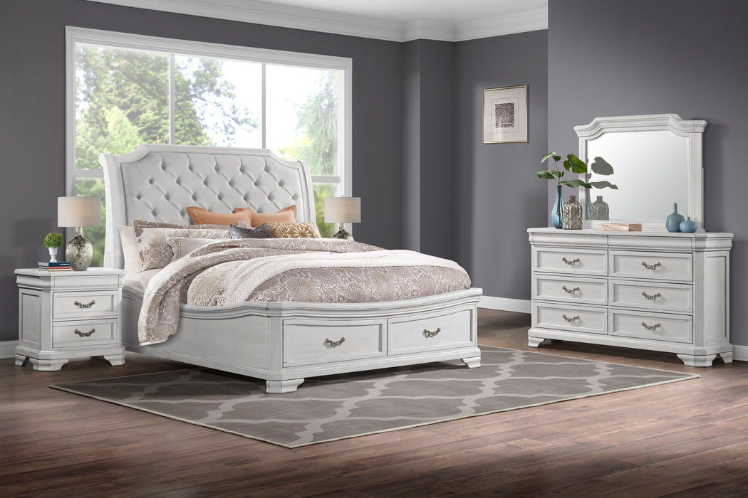 Lyndhurst - 6/6 Eastern King 5 Piece Bedroom Set (Bed, Dresser, Mirror, 2 Nightstands) - White