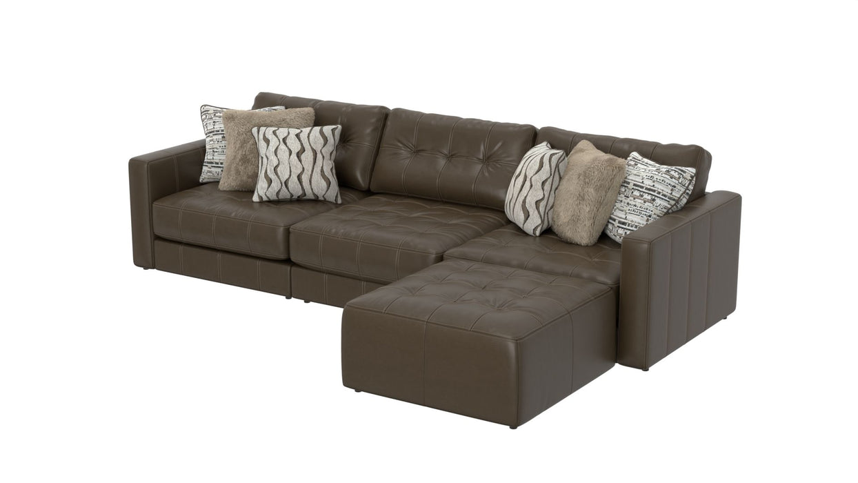 Siena - 4 Piece Modular Sectional With Cuddler Seat Cushions And Included Accent Pillows - Chocolate - Stylish Home Furniture