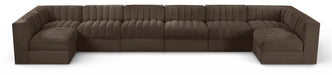 Rummi - Velvet Performance Fabric Upholstered 8 Piece Modular Sectional (With 2 Corner Chairs) - Stylish Home Furniture