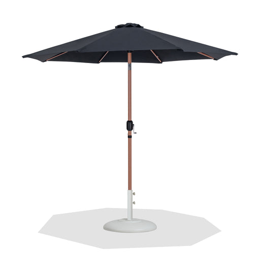 Fiji - Aluminum Patio Umbrella With Round White And Teak Base