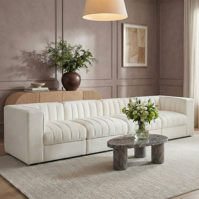 Rummi - Velvet Performance Fabric Upholstered 4 Piece Modular Sofa - Stylish Home Furniture