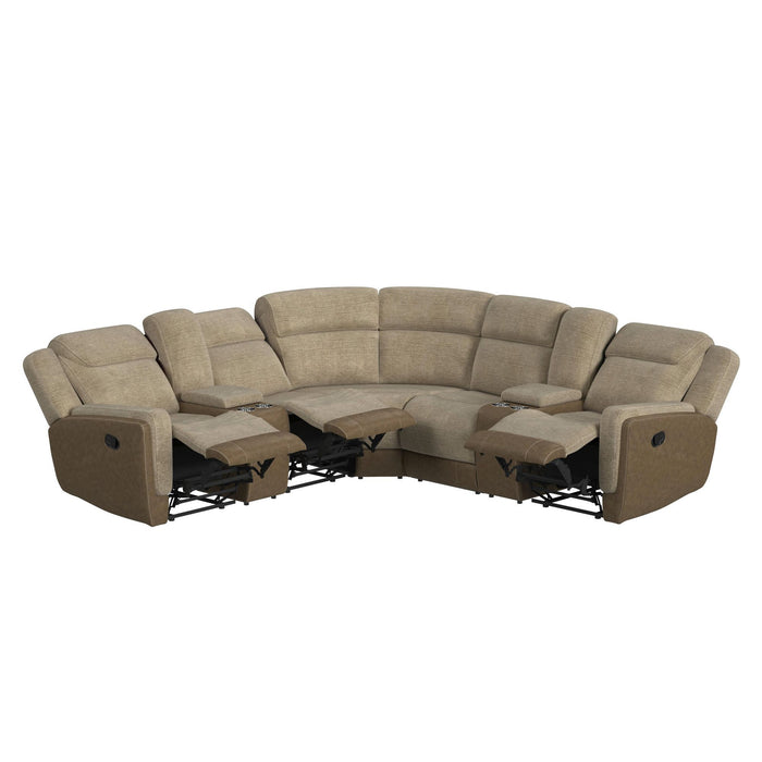 Hornet - 3 Piece Sectional Set With Console And 2 Recliners - Stylish Home Furniture