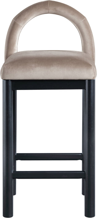 Conrad - Velvet Counter Stool With Black Legs