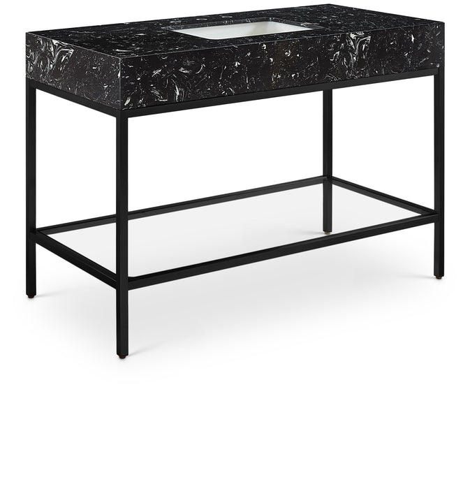 Marmo - Engineered Marble Bathroom Vanity With Black Base