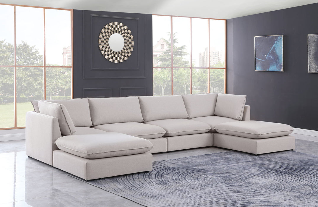 Mackenzie - Modular Sectional 6 Piece - Beige - Fabric - Modern & Contemporary