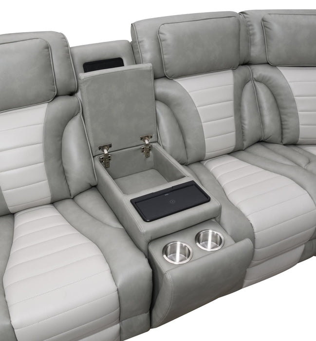 U58 - Power 3 Piece Sectional With Bluetooth Speaker And Wireless Charger - Gray - Stylish Home Furniture