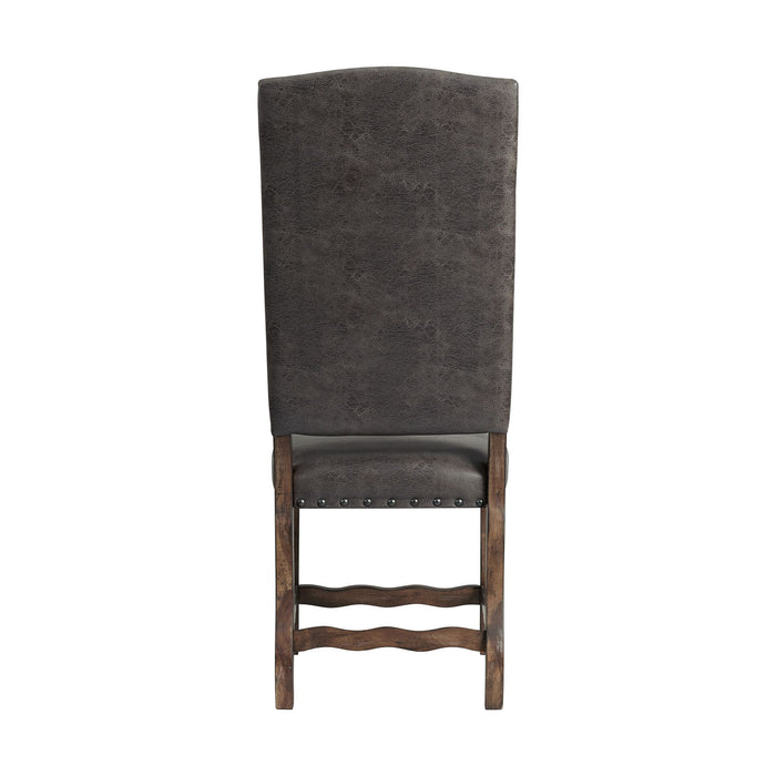 Gramercy - Tufted Tall Back Side Chair (Set of 2) - Chocolate - Stylish Home Furniture