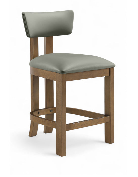 Lavrin - Vegan Leather Upholstered Counter Stool (Set of 2) - Walnut Base