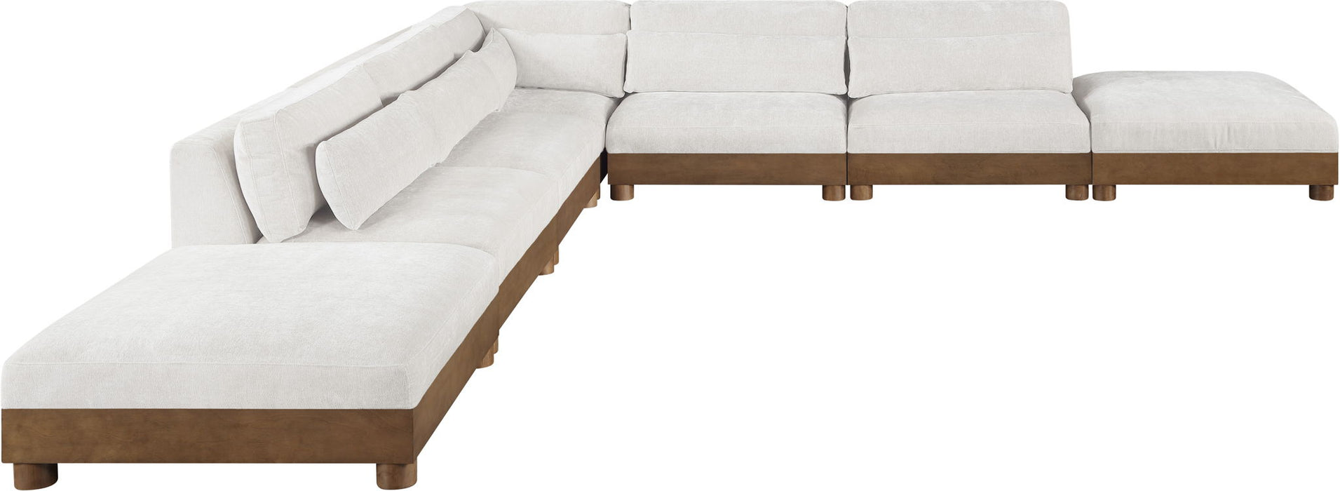 Turin - Chenille Fabric Upholstered Modular Sectional - Cream - Stylish Home Furniture