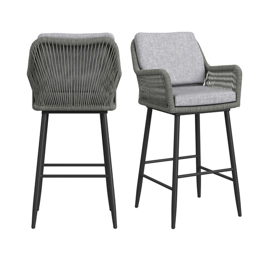 Bayhill - Fabric Barstool (Set of 2) - Black / Gray - Stylish Home Furniture