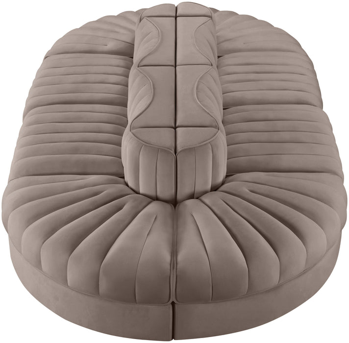 Rummi - Oval Velvet Performance Fabric Upholstered 8 Piece Modular Sectional - Stylish Home Furniture