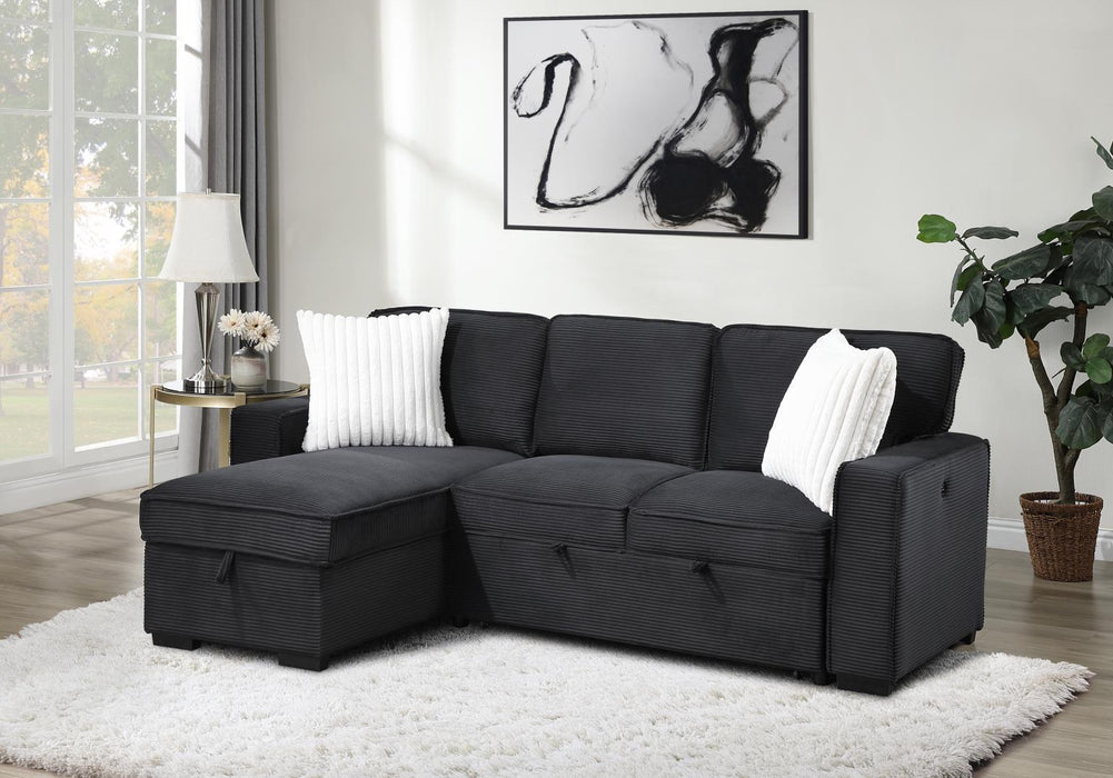 U392 - Sofa Chaise Sectional - Black