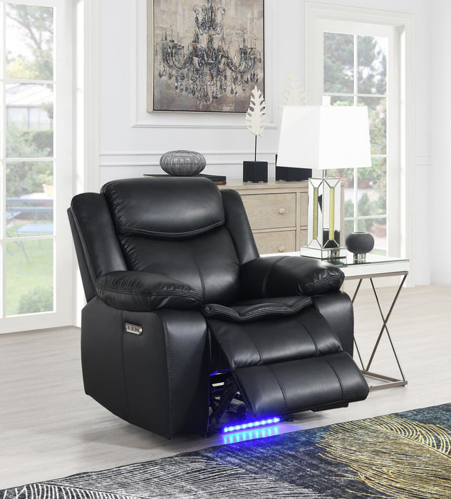 U100 - Power Reclining Chair With LED Light - Black