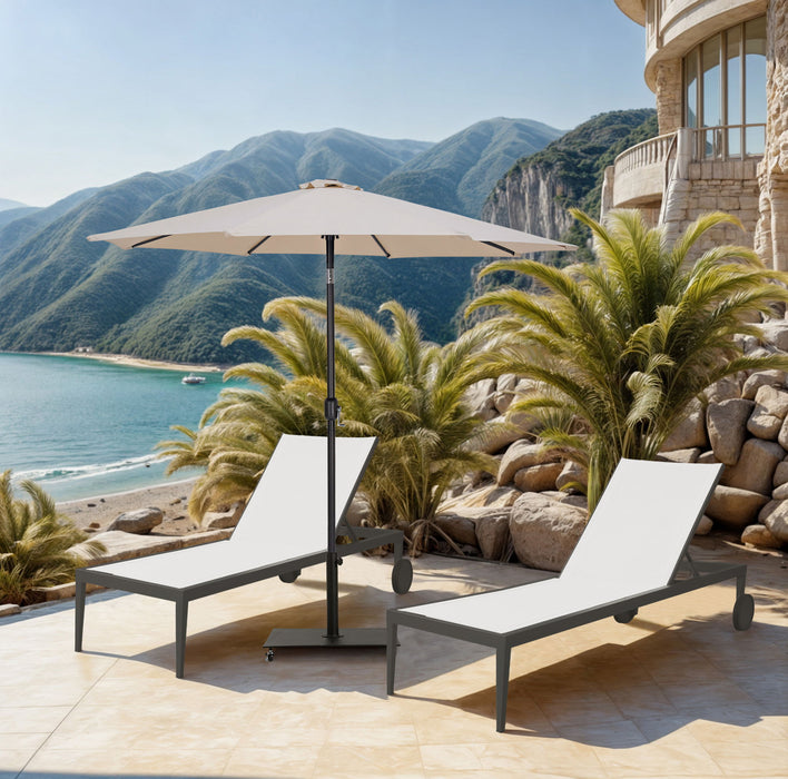 Fiji - Aluminum Patio Umbrella With Square Black Base