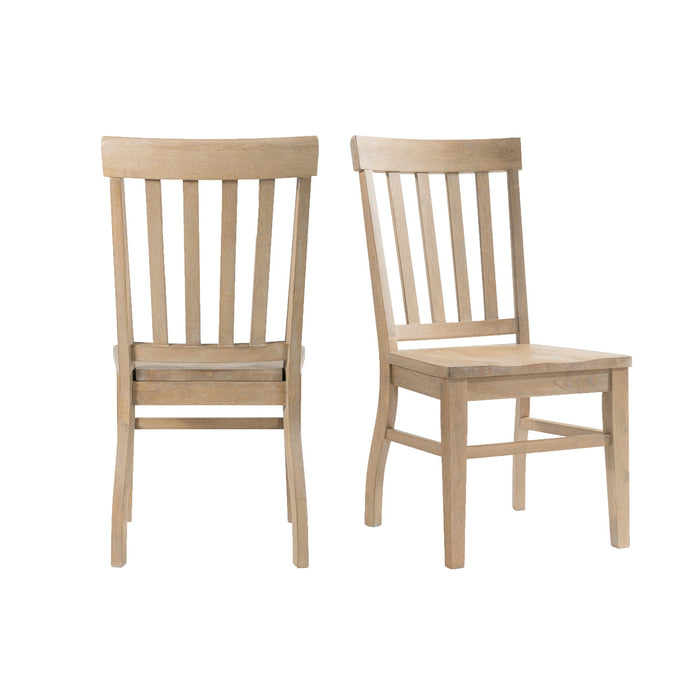 Lakeview - Slat Back Side Chair (Set of 2) - Natural Finish - Stylish Home Furniture