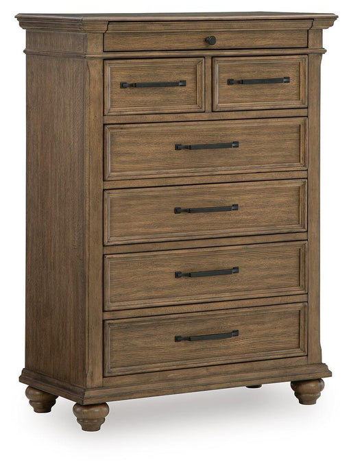 Karallin - Seven Drawer Chest - Medium Brown - Stylish Home Furniture