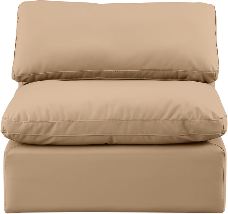 Indulge - Faux Leather Armless Chair - Tan - Stylish Home Furniture