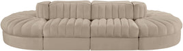 Rummi - Oval Velvet Performance Fabric Upholstered 8 Piece Modular Sectional - Stylish Home Furniture