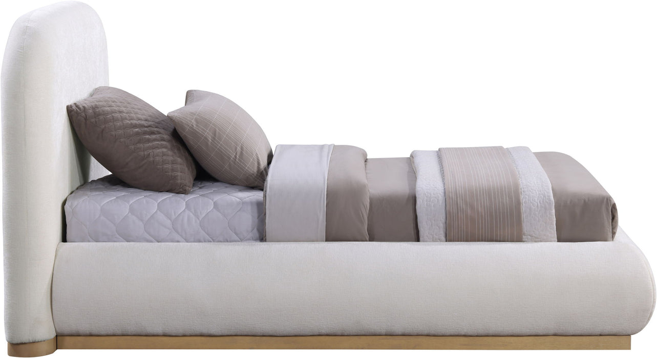 Vaughn - Chenille Bed With Natural Base