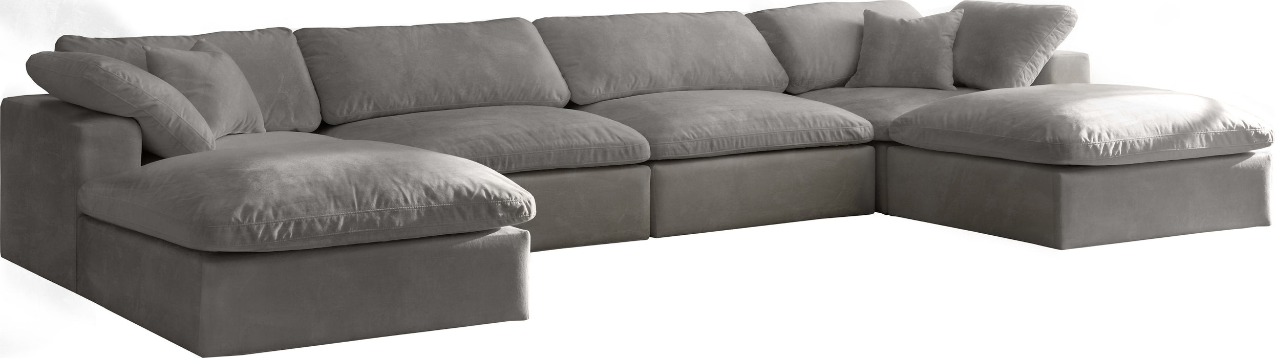 Cozy - Modular Sectional 6 Piece Cloud - Grey - Fabric