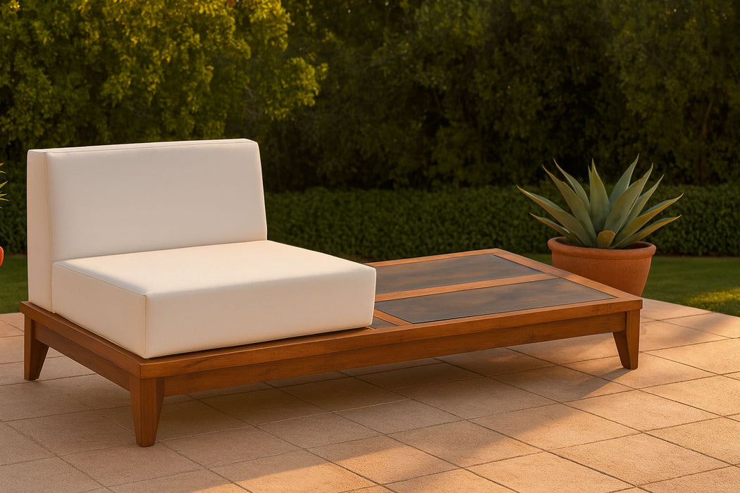 Rio - Chair With Integrated Table - Off White - Stylish Home Furniture