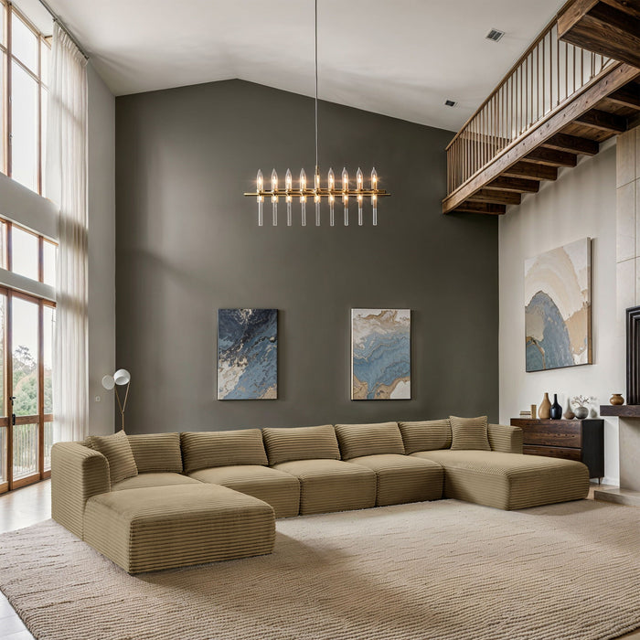 Shaggy - 6 Piece Modular Sectional With Chaise And Ottoman