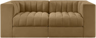 Rummi - Velvet Performance Fabric Upholstered 2 Piece Modular Loveseat - Stylish Home Furniture