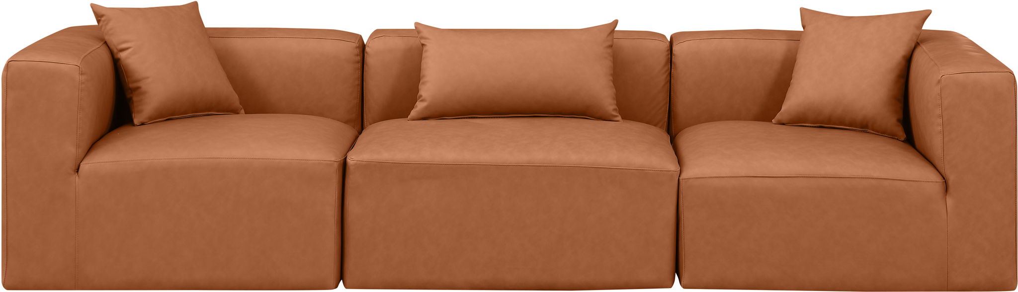 Cube - Modular 3 Piece Sofa - Cognac
