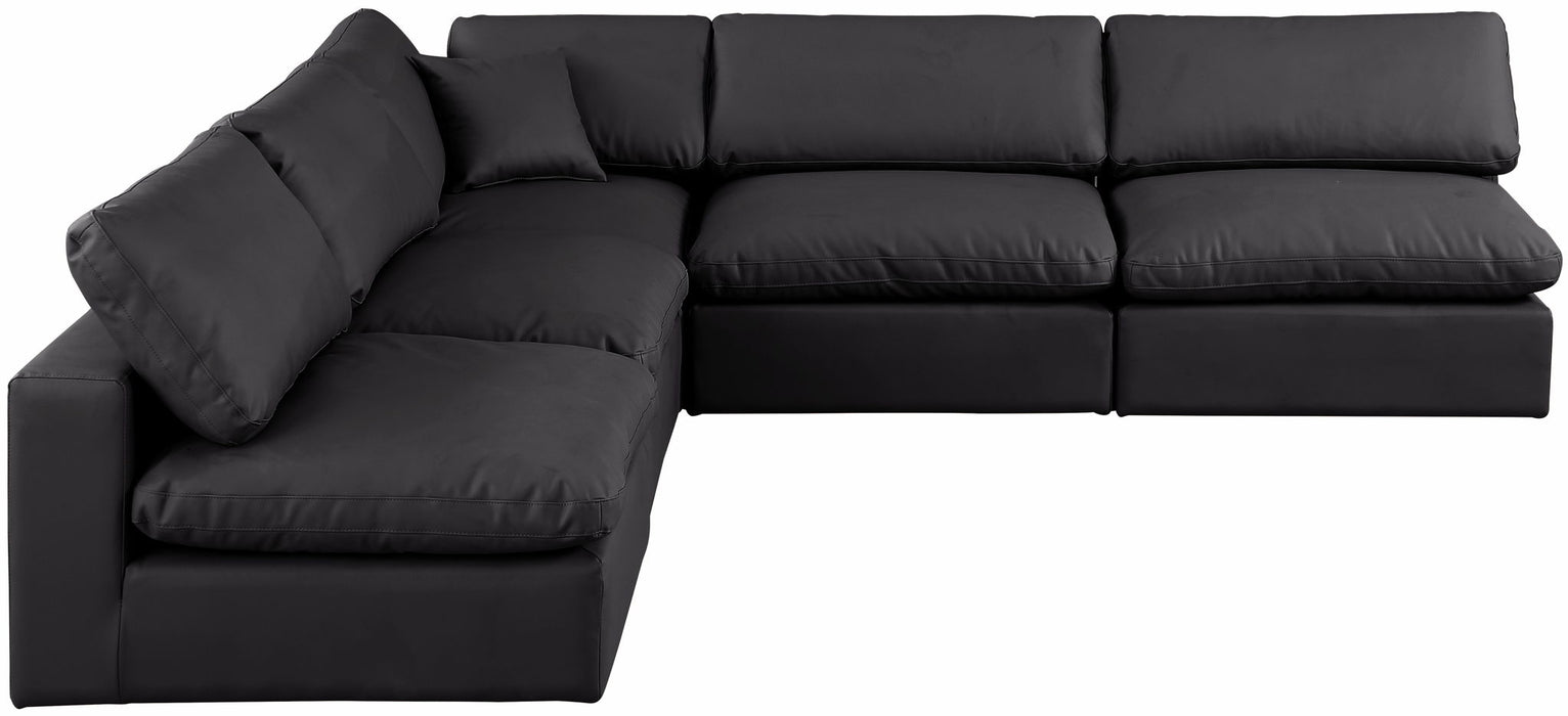 Comfy - 5 Piece Faux Leather Modular Corner Armless Sectional - Stylish Home Furniture