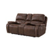Atlantis - Power Motion Loveseat With Power Motion Head Recliner & Console - Heritage Brown - Stylish Home Furniture