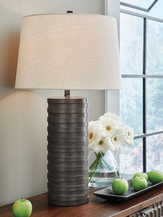 Neilett - Poly Table Lamp (Set of 2) - Antique Brown - Stylish Home Furniture