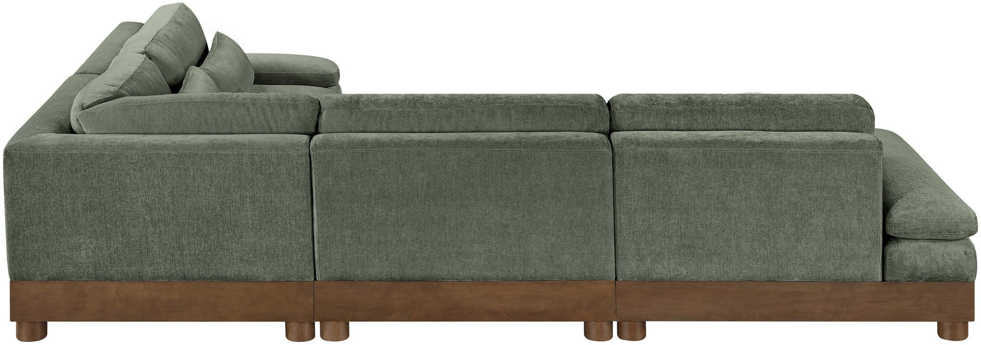 Turin - Chenille Fabric Upholstered Modular Sectional - Green